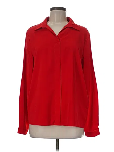 Pre-owned Unbranded Long Sleeve Blouse In Red