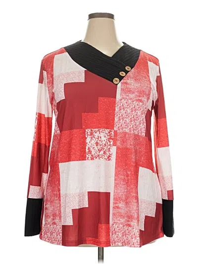 Pre-owned Unbranded Long Sleeve Blouse In Red