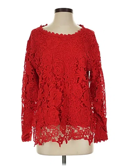 Pre-owned Unbranded Long Sleeve Blouse In Red