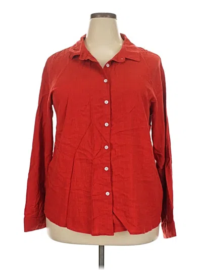 Pre-owned Unbranded Long Sleeve Blouse In Red