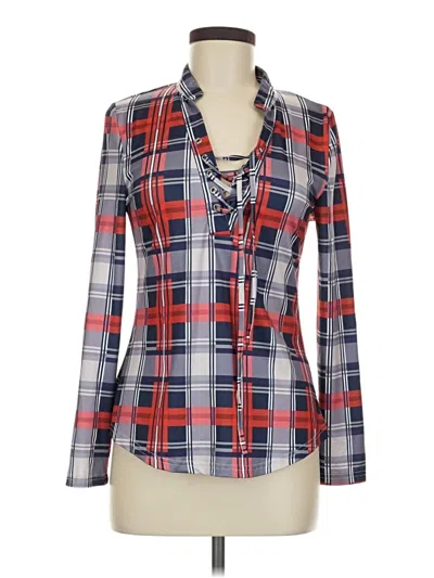 Pre-owned Unbranded Long Sleeve Blouse In Red