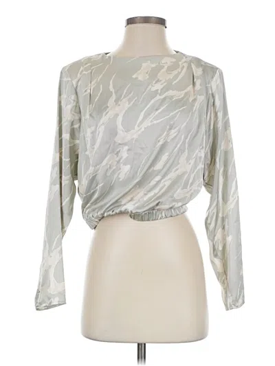 Pre-owned Unbranded Long Sleeve Blouse In Silver