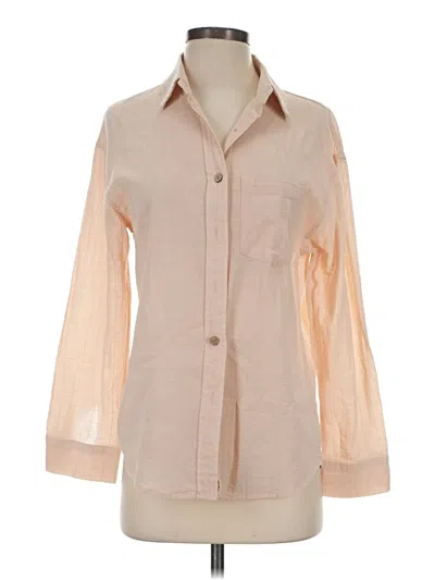 Pre-owned Unbranded Long Sleeve Blouse In Tan