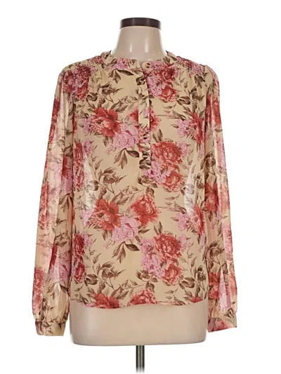 Pre-owned Unbranded Long Sleeve Blouse In Tan