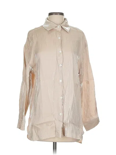 Pre-owned Unbranded Long Sleeve Blouse In Tan