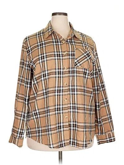 Pre-owned Unbranded Long Sleeve Blouse In Tan
