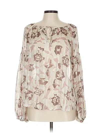 Pre-owned Unbranded Long Sleeve Blouse In Tan