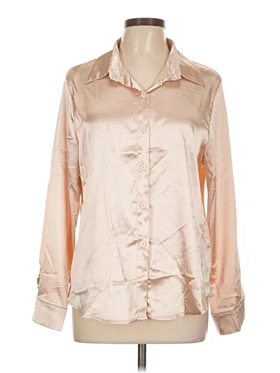 Pre-owned Unbranded Long Sleeve Blouse In Tan