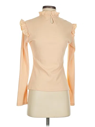 Pre-owned Unbranded Long Sleeve Blouse In Tan