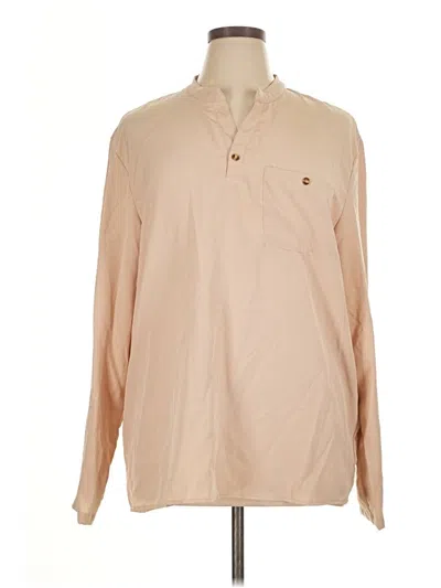 Pre-owned Unbranded Long Sleeve Blouse In Tan