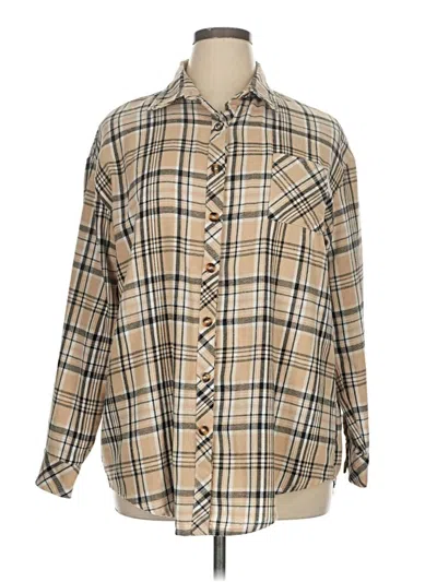 Pre-owned Unbranded Long Sleeve Blouse In Tan