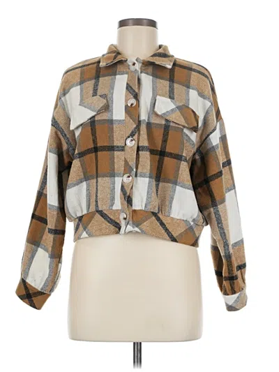 Pre-owned Unbranded Long Sleeve Blouse In Tan
