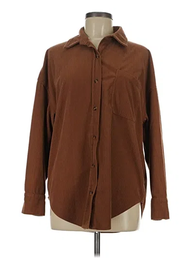 Pre-owned Unbranded Long Sleeve Blouse In Tan