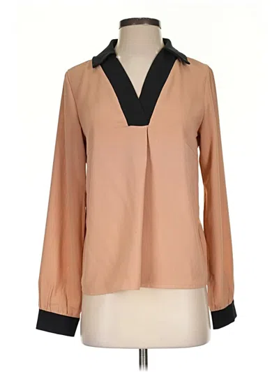 Pre-owned Unbranded Long Sleeve Blouse In Tan