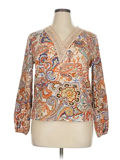 Pre-owned Unbranded Long Sleeve Blouse In Tan