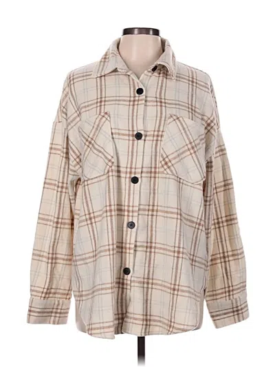 Pre-owned Unbranded Long Sleeve Blouse In Tan