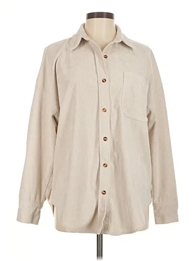 Pre-owned Unbranded Long Sleeve Blouse In Tan