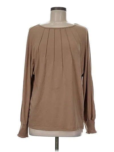 Pre-owned Unbranded Long Sleeve Blouse In Tan