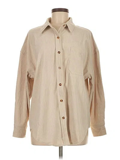 Pre-owned Unbranded Long Sleeve Blouse In Tan