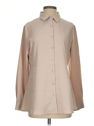 Pre-owned Unbranded Long Sleeve Blouse In Tan