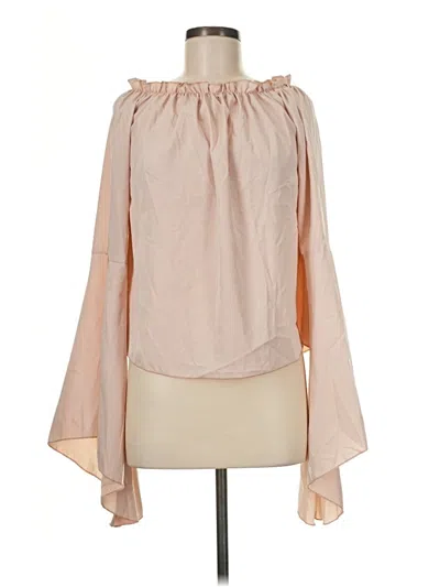 Pre-owned Unbranded Long Sleeve Blouse In Tan