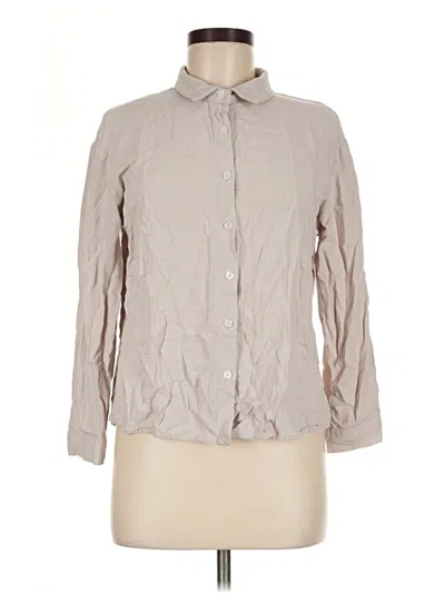 Pre-owned Unbranded Long Sleeve Blouse In Tan