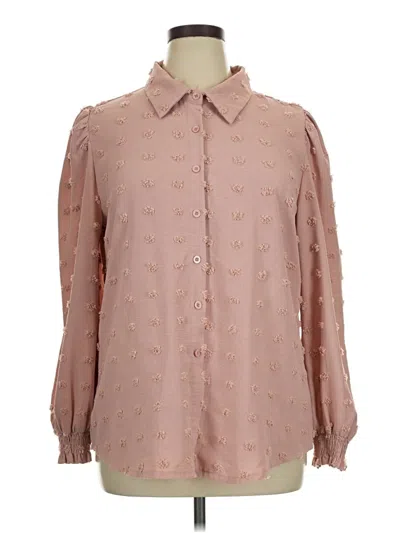 Pre-owned Unbranded Long Sleeve Blouse In Tan