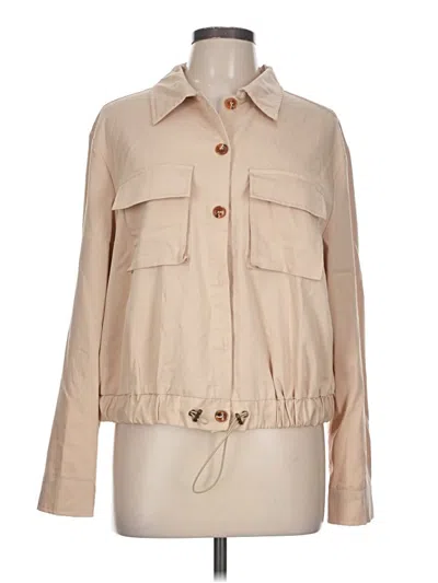 Pre-owned Unbranded Long Sleeve Blouse In Tan