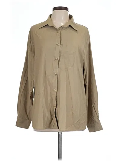 Pre-owned Unbranded Long Sleeve Blouse In Tan