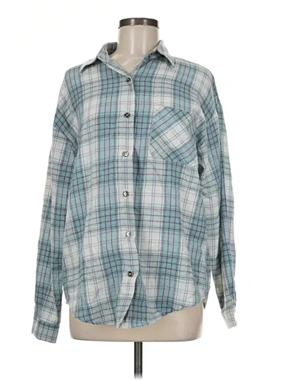 Pre-owned Unbranded Long Sleeve Blouse In Teal