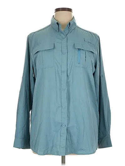Pre-owned Unbranded Long Sleeve Blouse In Teal