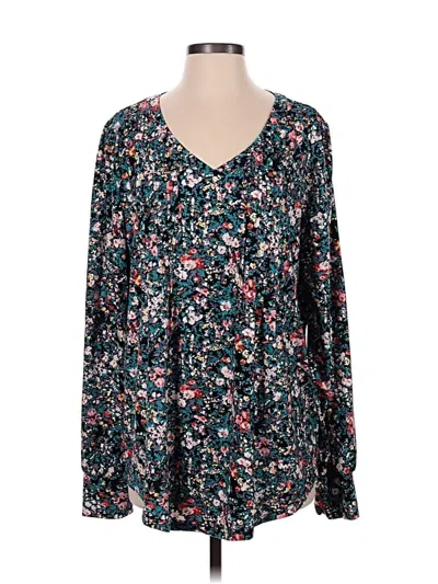 Pre-owned Unbranded Long Sleeve Blouse In Teal