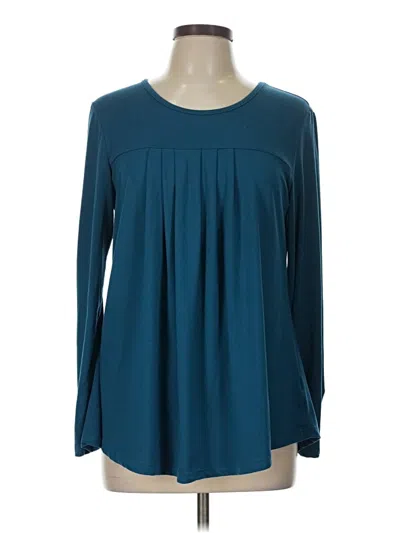 Pre-owned Unbranded Long Sleeve Blouse In Teal