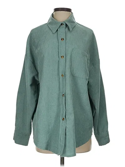 Pre-owned Unbranded Long Sleeve Blouse In Teal