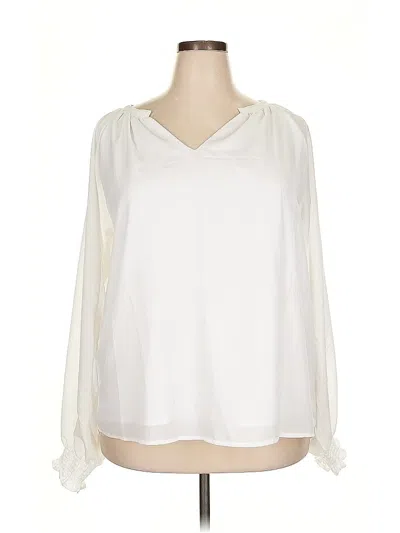 Pre-owned Unbranded Long Sleeve Blouse In White