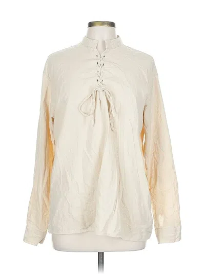 Pre-owned Unbranded Long Sleeve Blouse In White