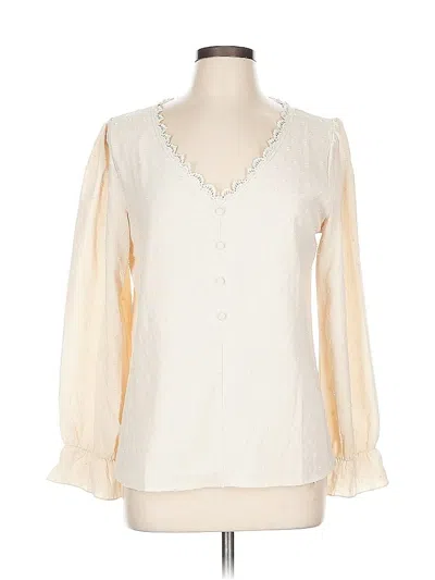Pre-owned Unbranded Long Sleeve Blouse In White