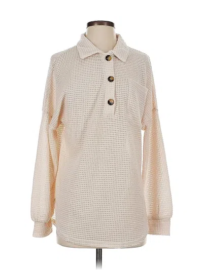 Pre-owned Unbranded Long Sleeve Blouse In White