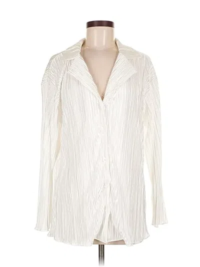 Pre-owned Unbranded Long Sleeve Blouse In White