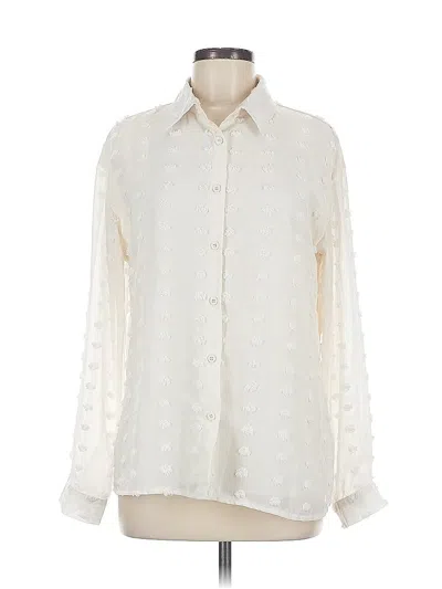 Pre-owned Unbranded Long Sleeve Blouse In White