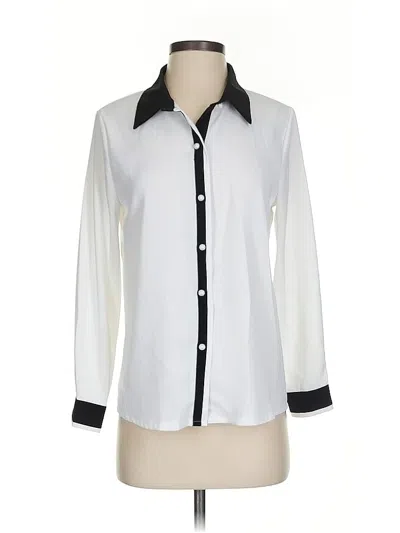 Pre-owned Unbranded Long Sleeve Blouse In White