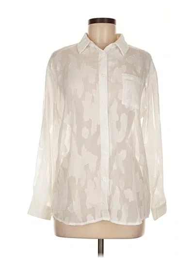 Pre-owned Unbranded Long Sleeve Blouse In White