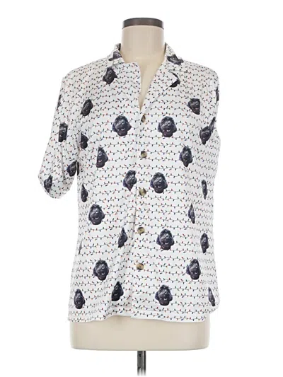 Pre-owned Unbranded Long Sleeve Blouse In White