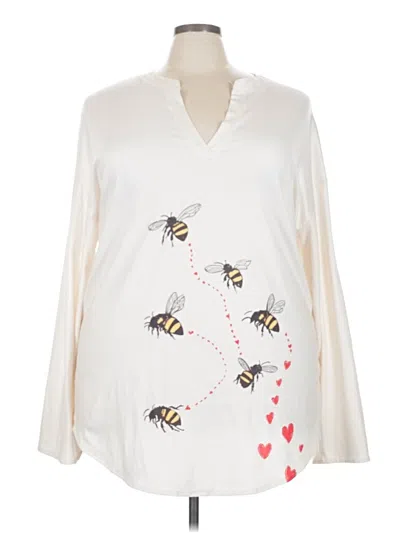 Pre-owned Unbranded Long Sleeve Blouse In White