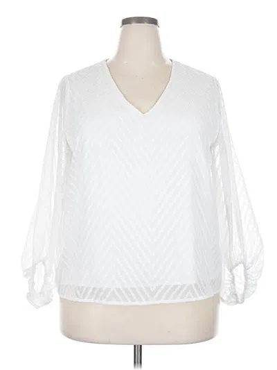 Pre-owned Unbranded Long Sleeve Blouse In White