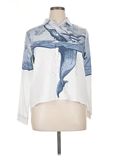 Pre-owned Unbranded Long Sleeve Blouse In White