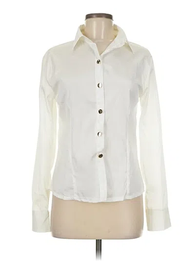 Pre-owned Unbranded Long Sleeve Blouse In White