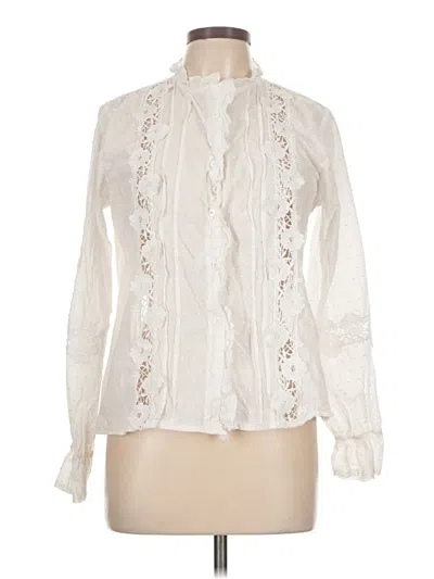 Pre-owned Unbranded Long Sleeve Blouse In White