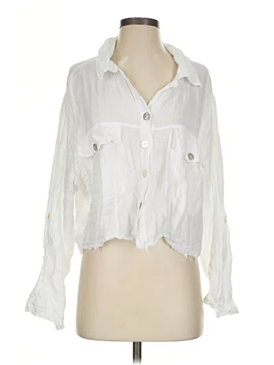 Pre-owned Unbranded Long Sleeve Blouse In White