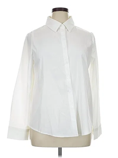 Pre-owned Unbranded Long Sleeve Blouse In White